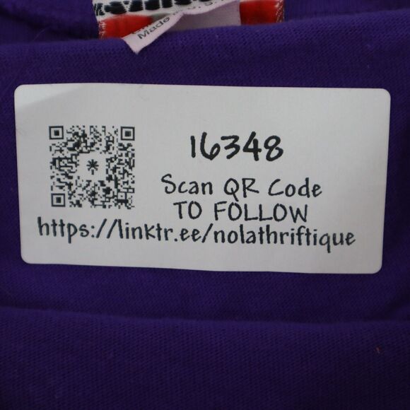 Moda Bazaar Shirt Womens One Size Purple Floral Round Neck Short Sleeve Tee - Picture 16 of 16